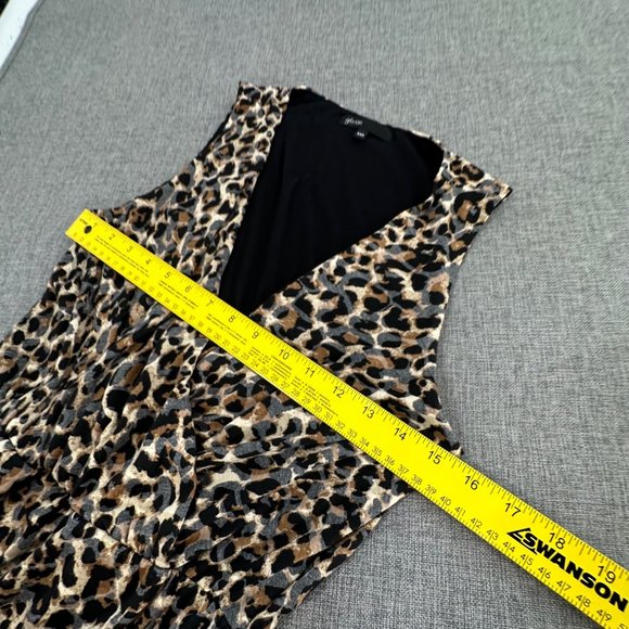 Gibson Dress Animal/ Leopard Print Stretch Soft Comfy Elastic Waist XXS V-Neck - Picture 9 of 16